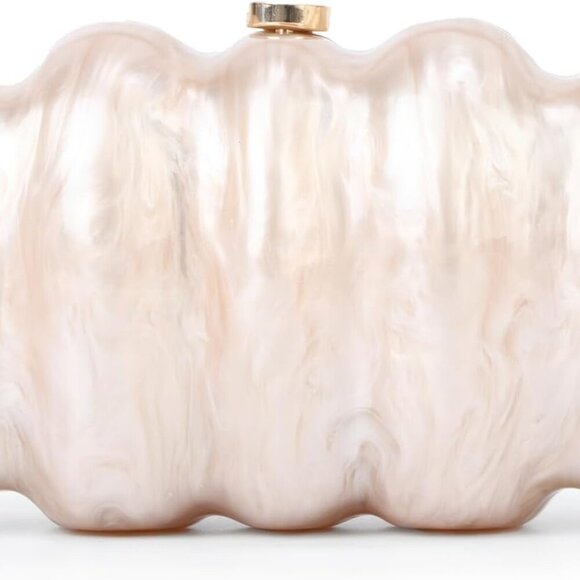 Luxury Acrylic Chain Clutch Bag with Glamorous Glitter Finish - 9.06